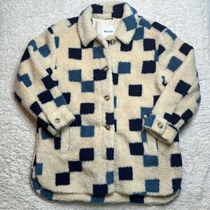 NWOT Madewell (Re)sourced Sherpa Belrose Shirt-Jacket in Checkerboard Medium